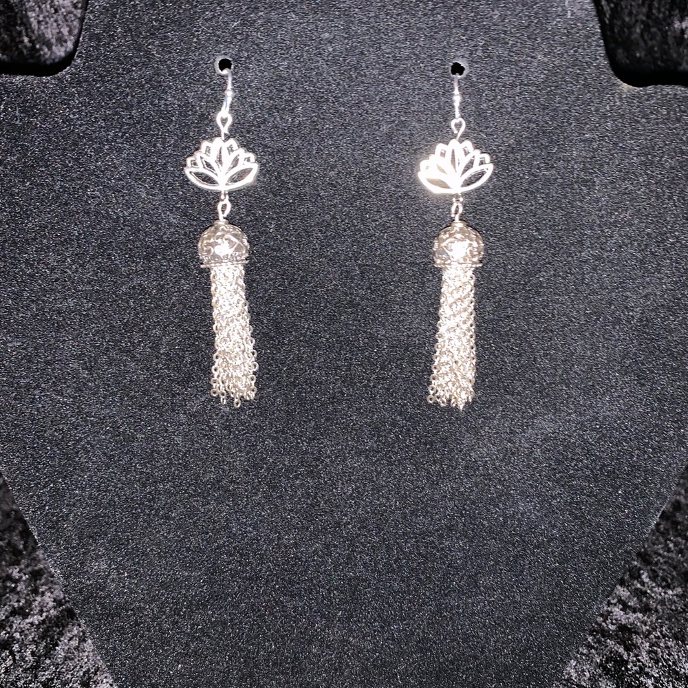 Lotus tassle earrings